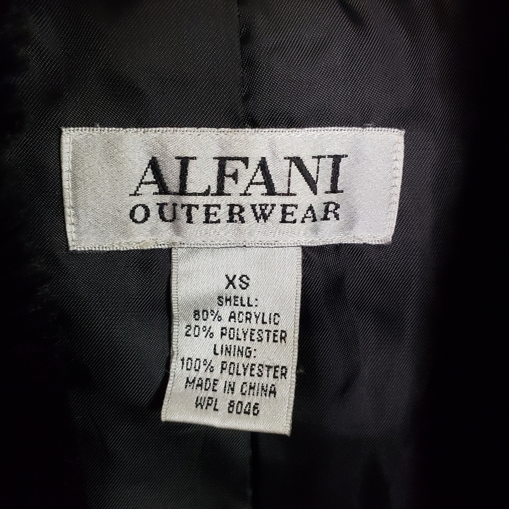 Alfani faux fur vest black ribbed panel collar - Picture 8 of 8